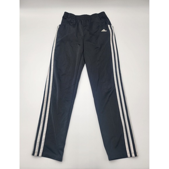 Youth Size Med Adidas 10/12     3 Stripe Black White Athletic Pants Pre-owned - Picture 1 of 9